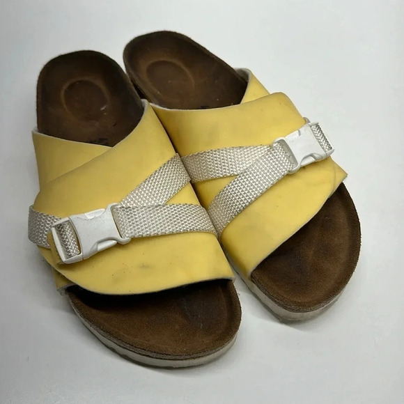 Birkenstock Papillio Carrie Sandals Shoes Slip On Yellow Size 41 Womens 10 - Picture 1 of 9